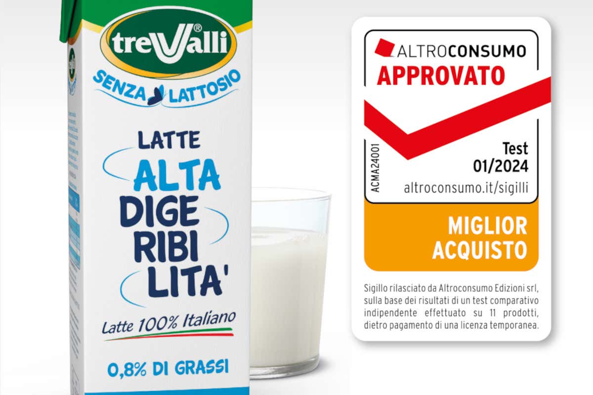 Il Latte TreValli Senza Lattosio Vividigeribile conquista
il Sigillo di Qualità di ‘Altroconsumo’ come Miglior Acquisto Il Latte TreValli Senza Lattosio Vividigeribile conquista
il Sigillo di Qualità di ‘Altroconsumo’ come Miglior Acquisto